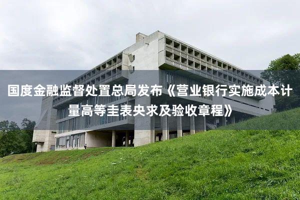 国度金融监督处置总局发布《营业银行实施成本计量高等圭表央求及验收章程》