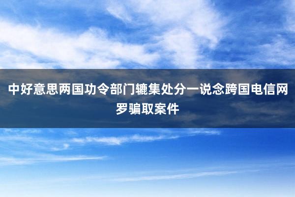 中好意思两国功令部门辘集处分一说念跨国电信网罗骗取案件